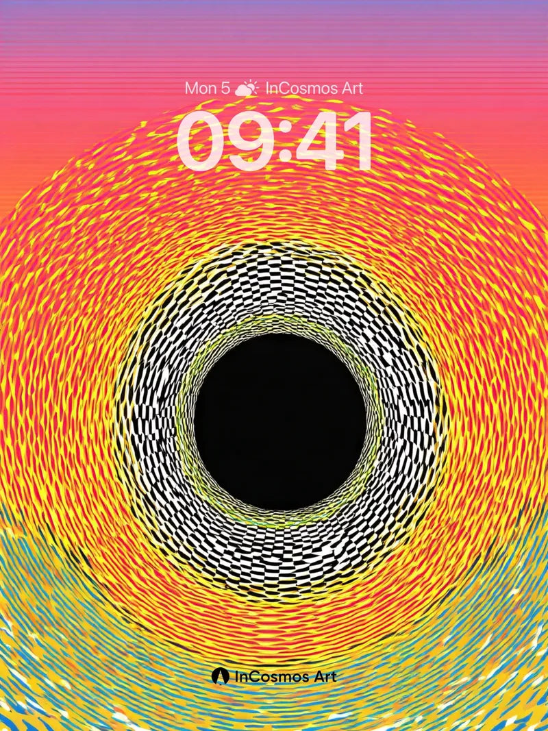 Hypnotic Spiral Wallpaper with Checkerboard Core