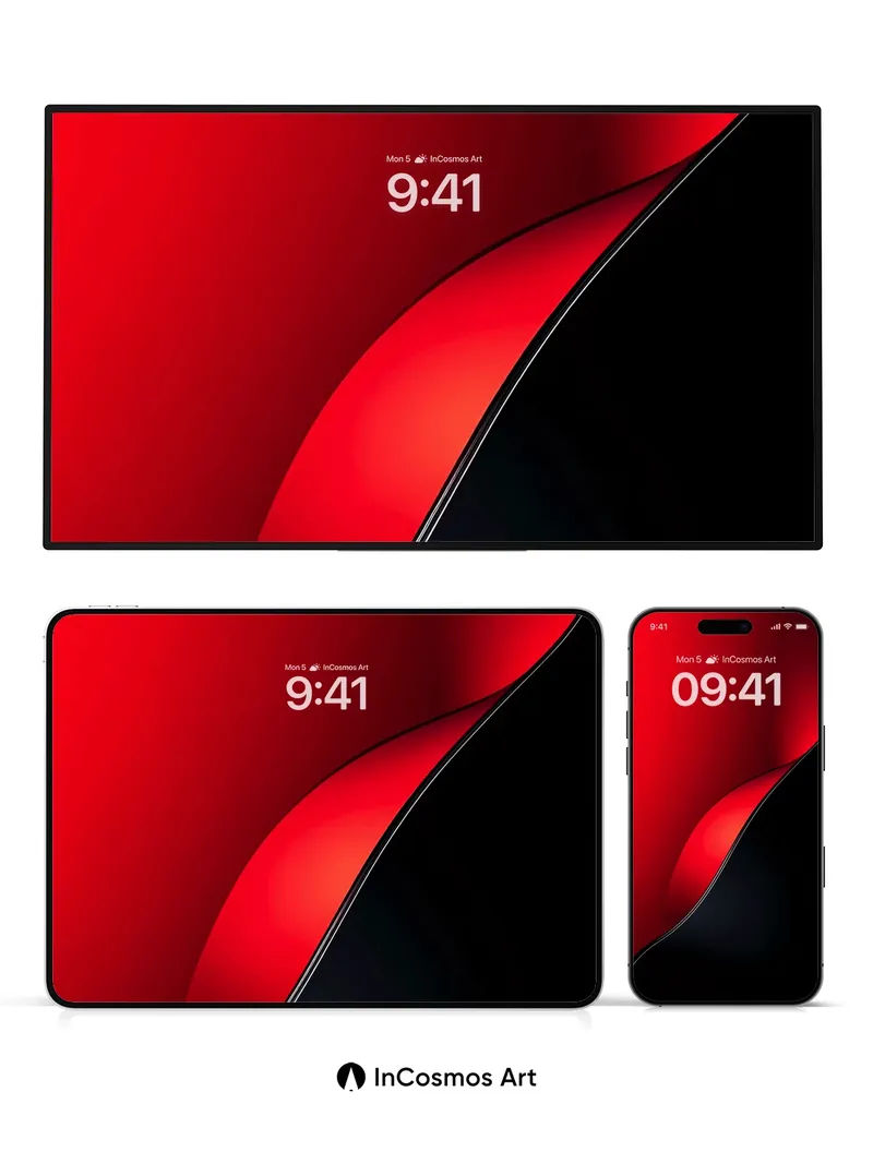 Velvet Abyss Wallpaper with Crimson Edge