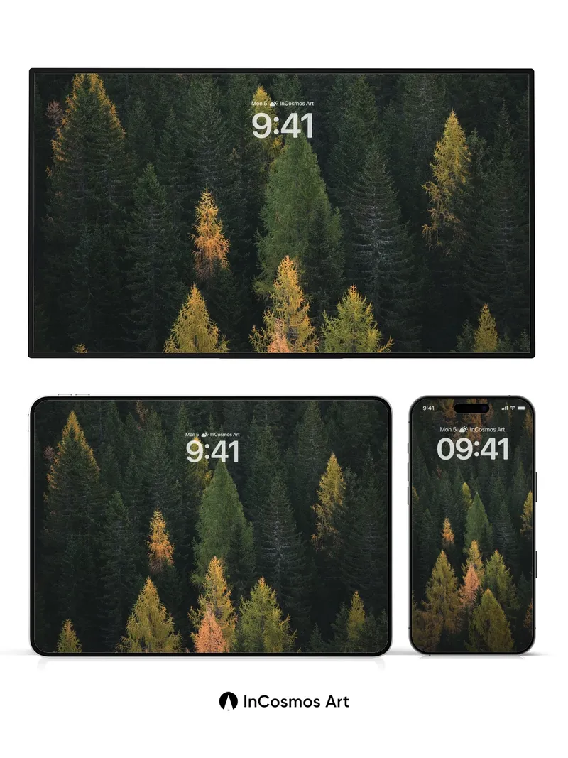 Autumn Whisper Wallpaper with Golden Needles