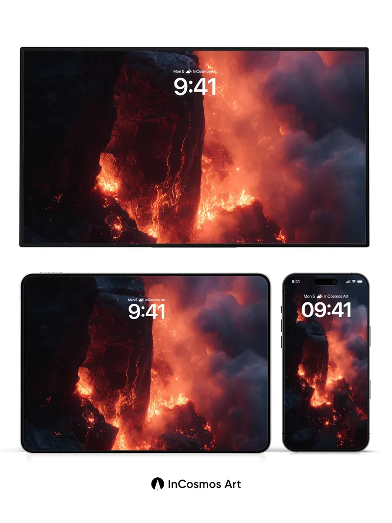 Inferno Veil Wallpaper with Lava Pulse