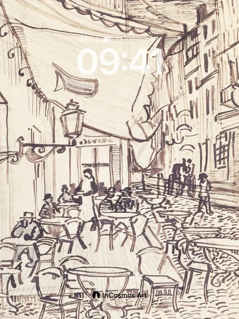 Nostalgic Streetlight Wallpaper with Cobblestone Whispers