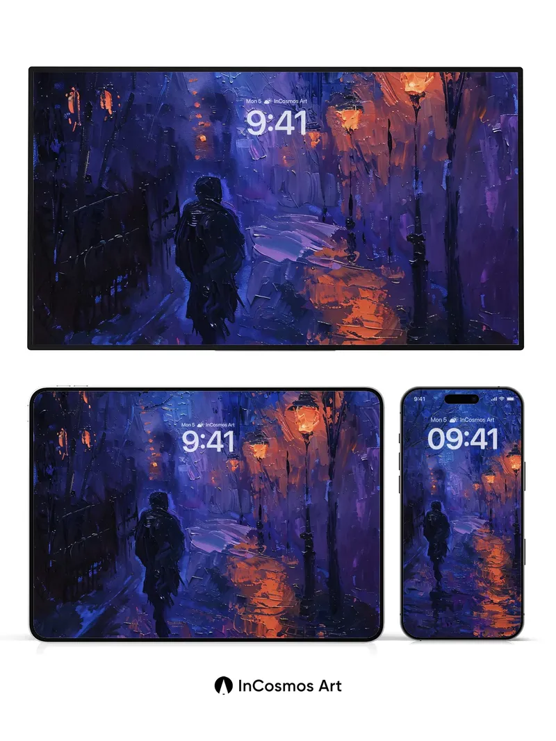 Nocturnal Echo Wallpaper with Crimson Reflections