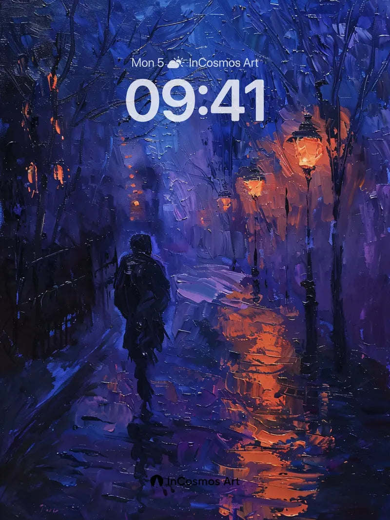 Nocturnal Echo Wallpaper with Crimson Reflections