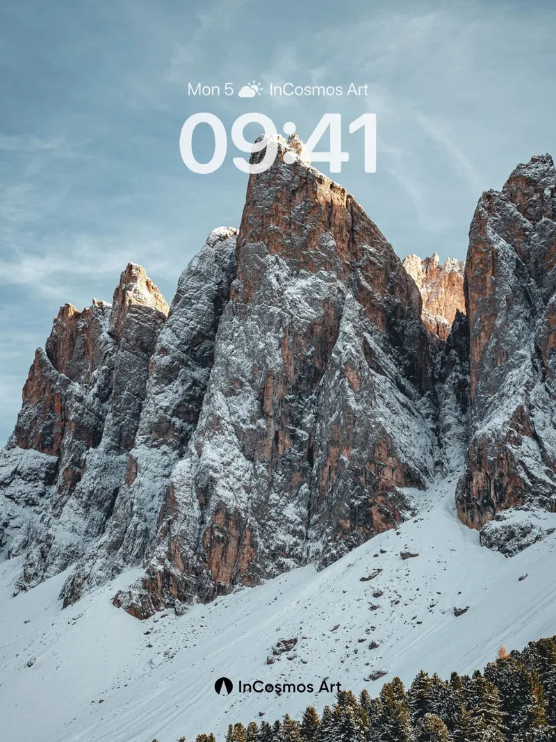 Frost-Crowned Peaks Wallpaper with Alpine Silence