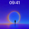 Serenity Sphere Wallpaper with Cosmic Silhouette wallpaper for iPhone, iPad & Mac