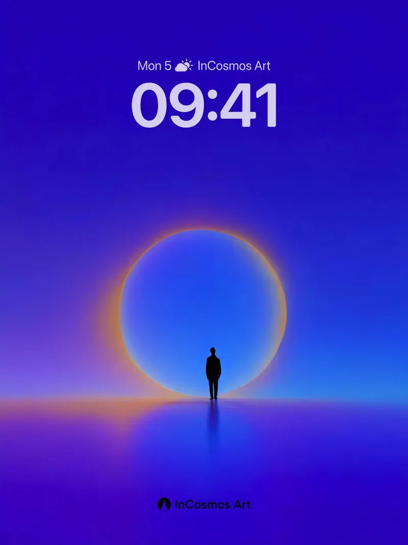 Serenity Sphere Wallpaper with Cosmic Silhouette