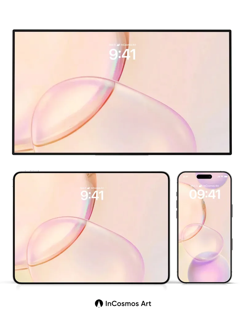 Floating Prism Wallpaper with Ethereal Hues