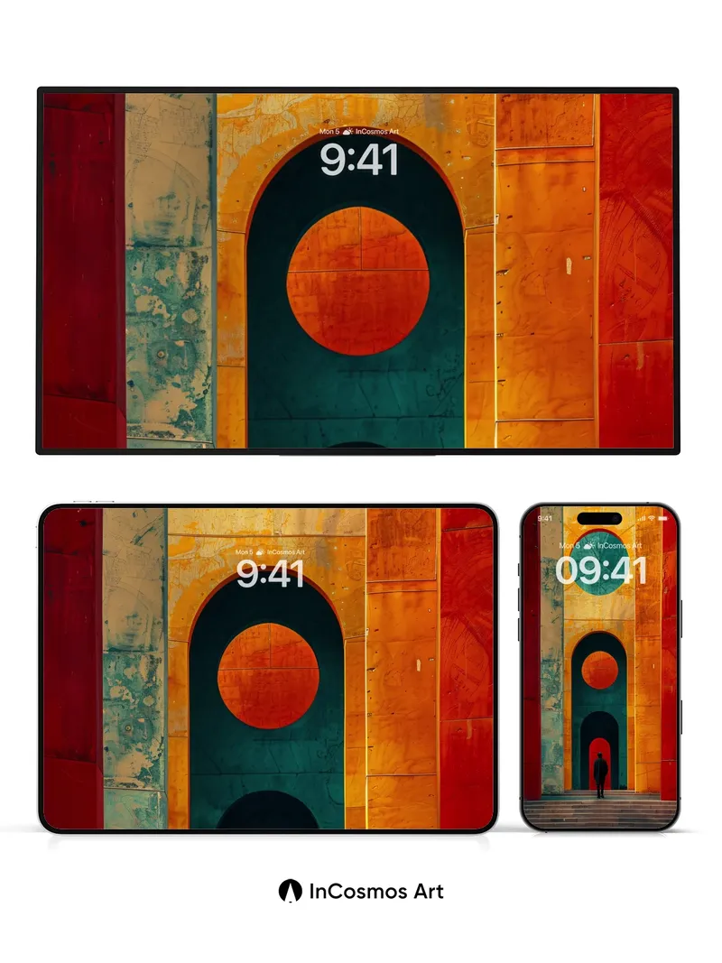 Echoes of Geometry Wallpaper with Cosmic Depth