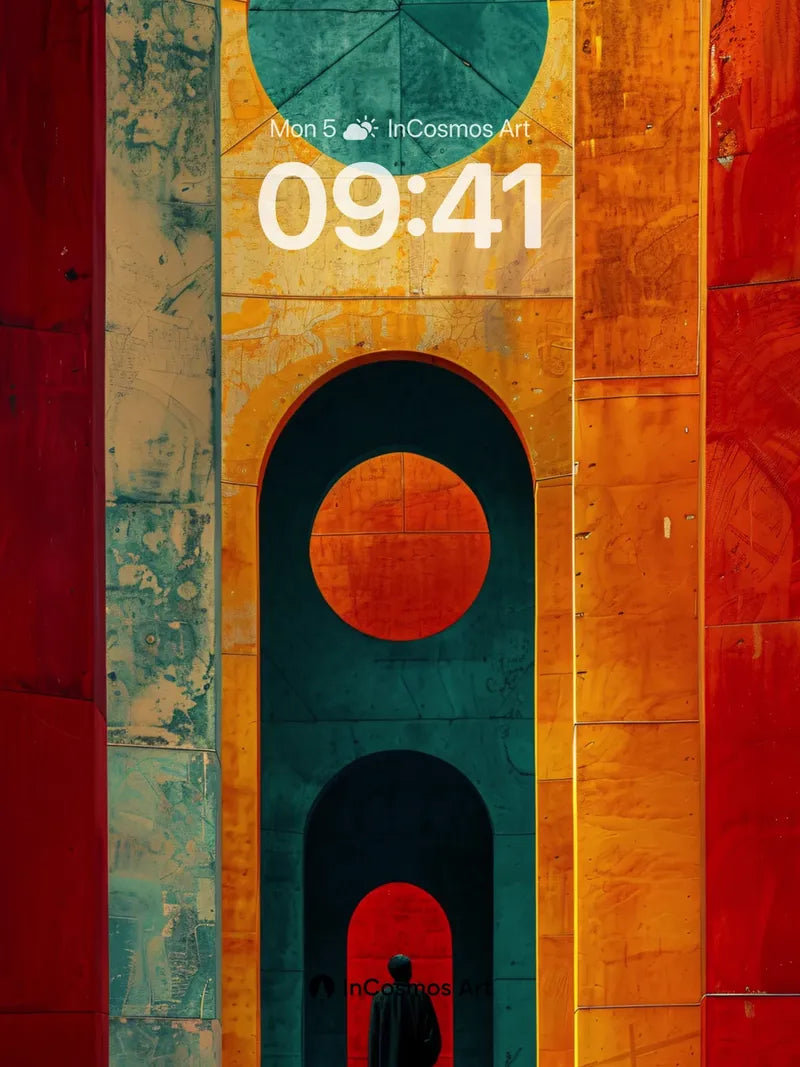 Echoes of Geometry Wallpaper with Cosmic Depth