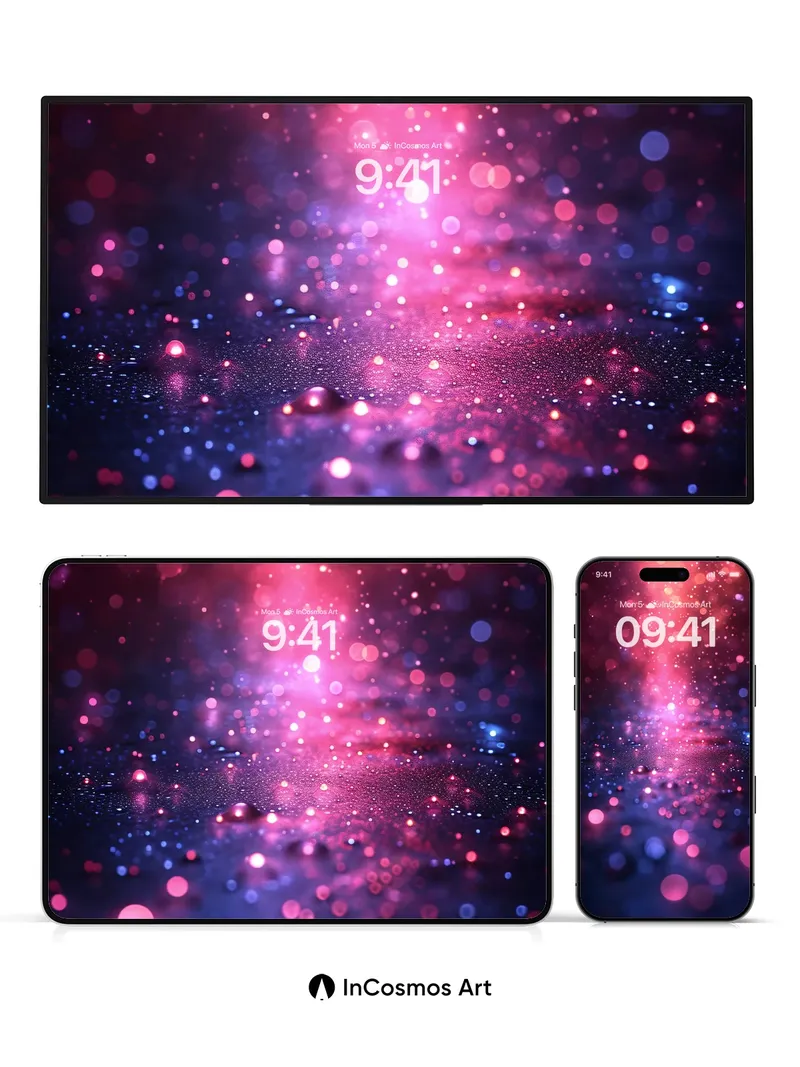 Luminous Nebula Wallpaper with Floating Particles