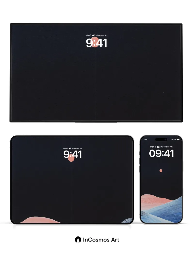 Calm Dune Wallpaper with Rose Moon