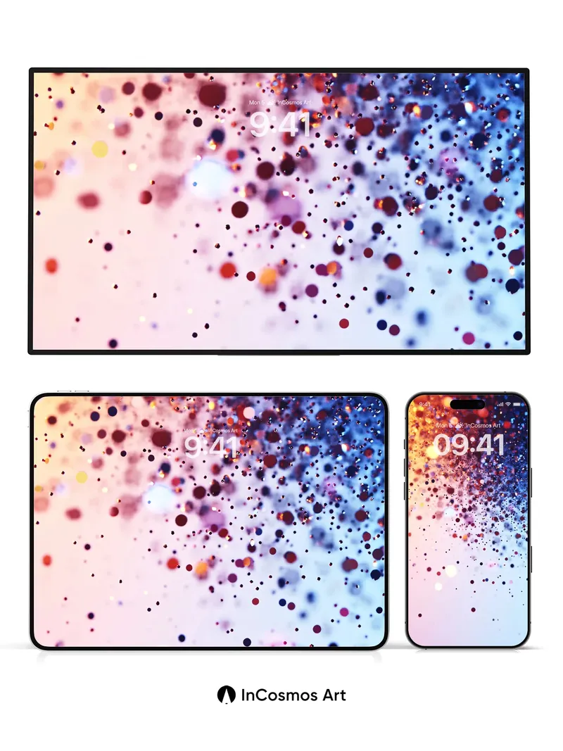 Cosmic Drift Wallpaper with Floating Particles