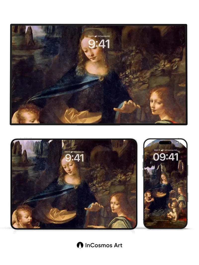 Serene Rock Garden Wallpaper with Divine Figures