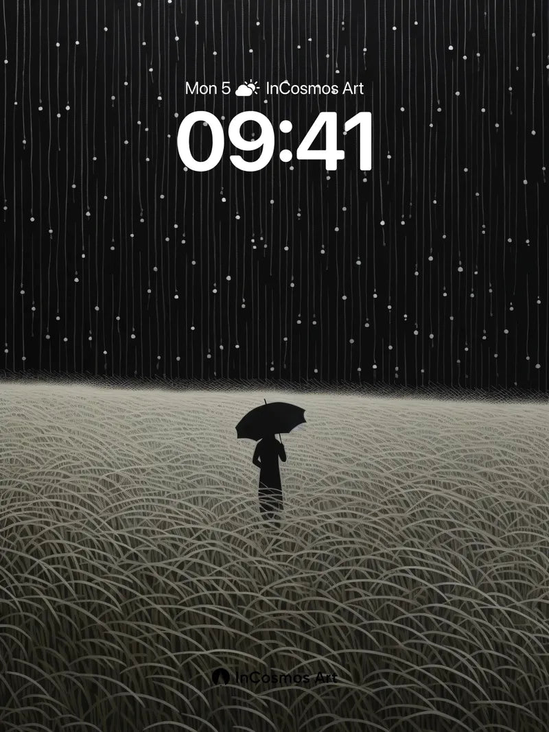 Lonely Rainfall Wallpaper with Starlit Drizzle
