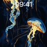 Luminous Abyss Wallpaper with Bioluminescent Drift wallpaper for iPhone, iPad & Mac