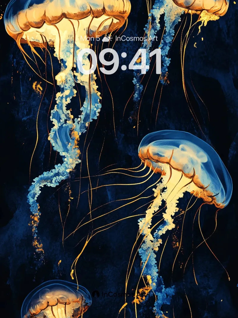 Luminous Abyss Wallpaper with Bioluminescent Drift