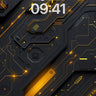 Neon Circuitry Wallpaper with Golden Pulse wallpaper for iPhone, iPad & Mac