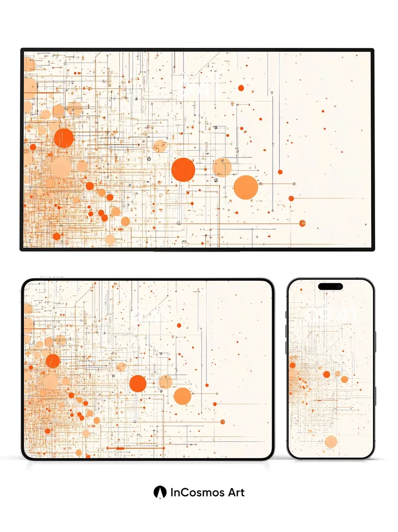 Circuit Bloom Wallpaper with Floating Nodes