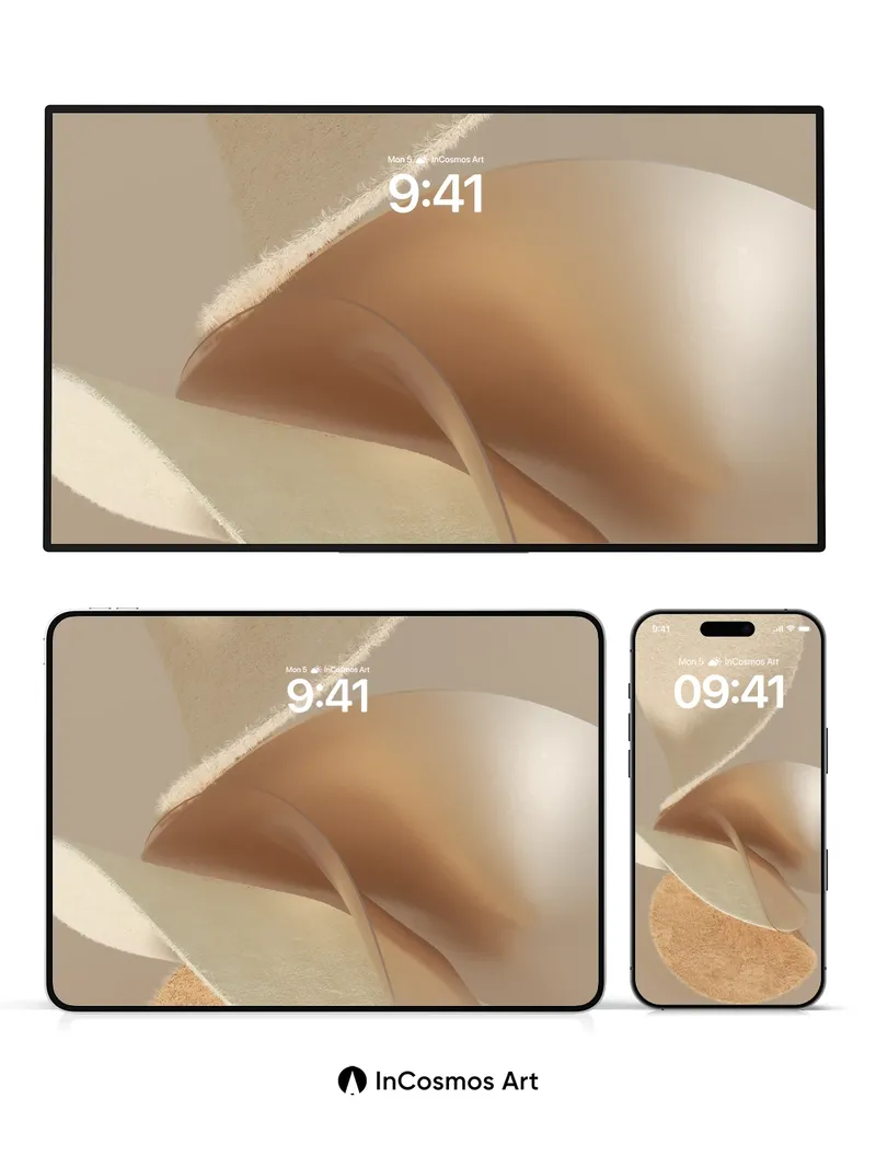 Satin Whisper Wallpaper with Floating Forms