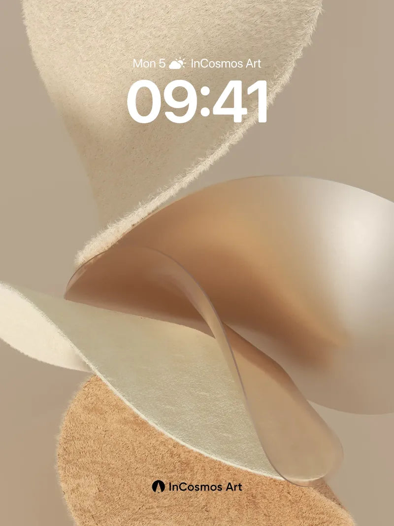 Satin Whisper Wallpaper with Floating Forms