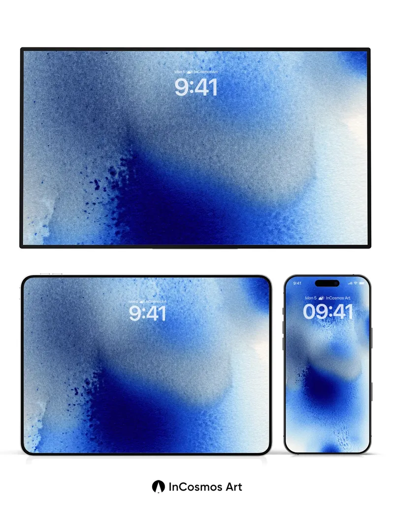 Kleinblue Haze Wallpaper with Floating Particles