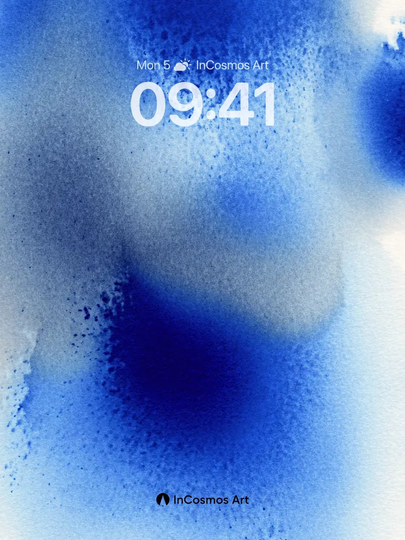 Kleinblue Haze Wallpaper with Floating Particles