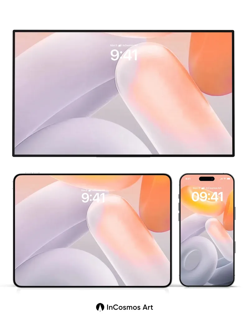 Soft Glow Wallpaper with Floating Rings