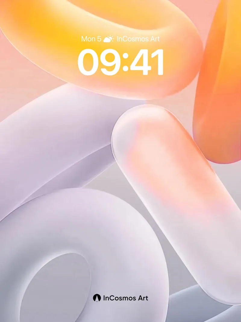 Soft Glow Wallpaper with Floating Rings