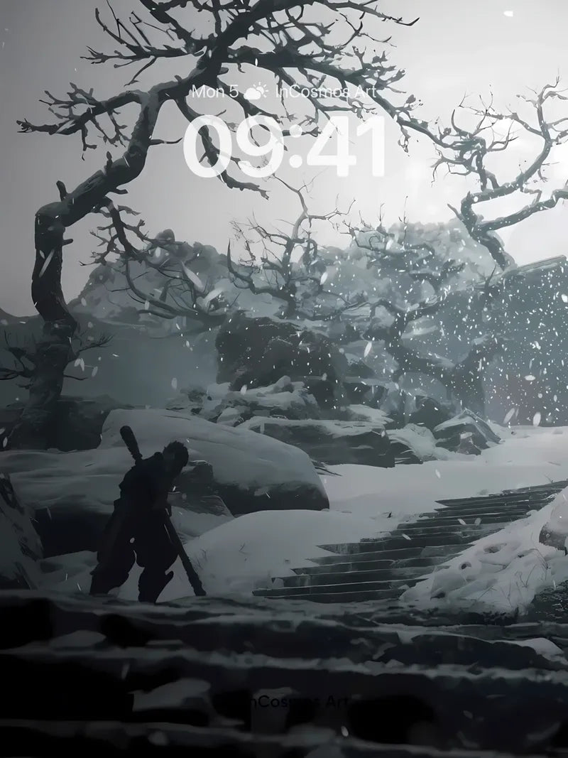 Frostbound Silence Wallpaper with Whispering Branches