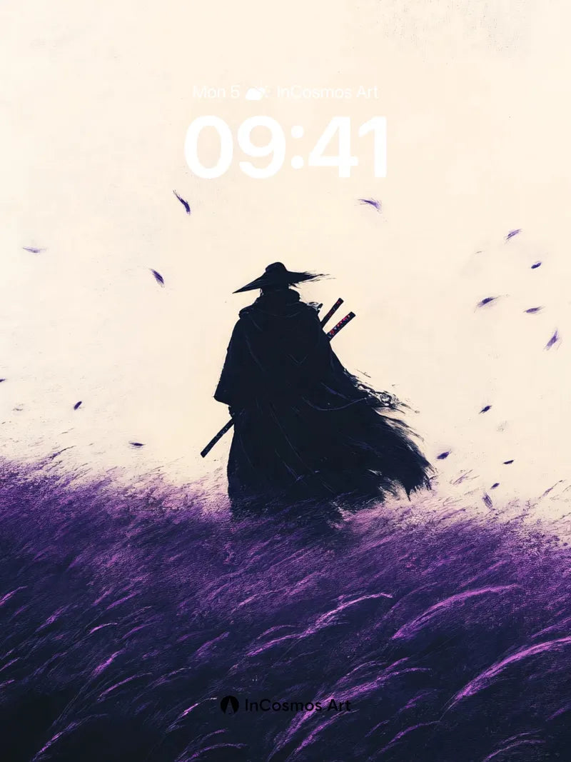 Silhouette Mirage Wallpaper with Floating Petals