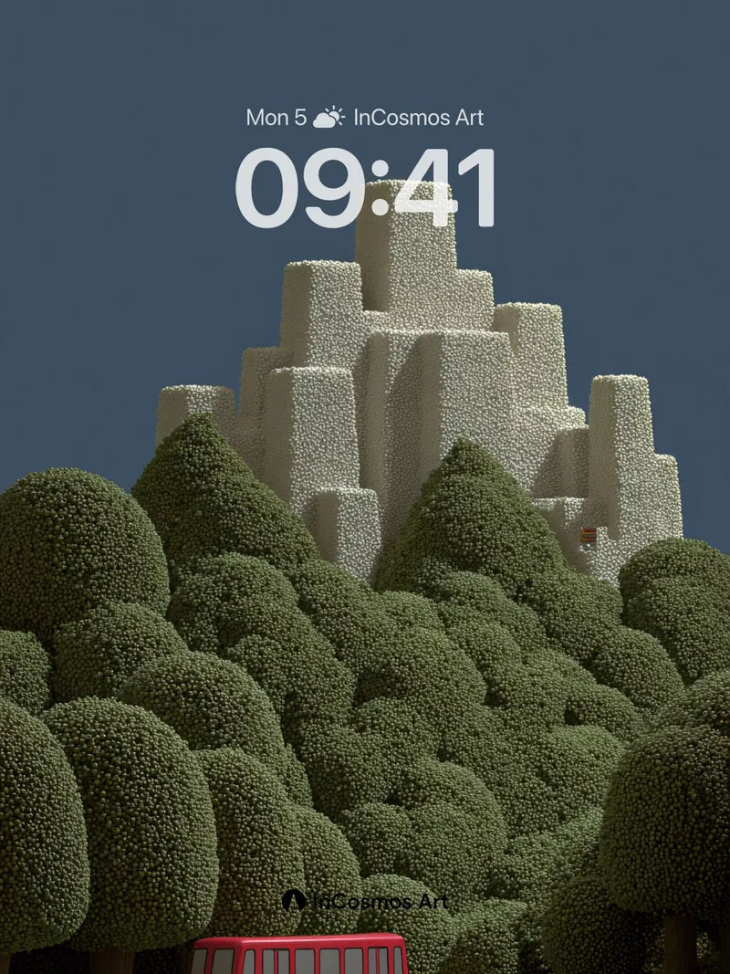 Surreal Forest Wallpaper with Stone Spire