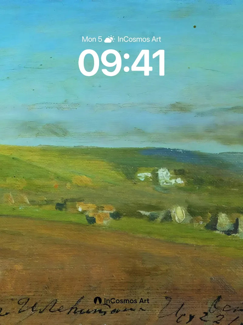 Serenity Field Wallpaper with Whispering Skies