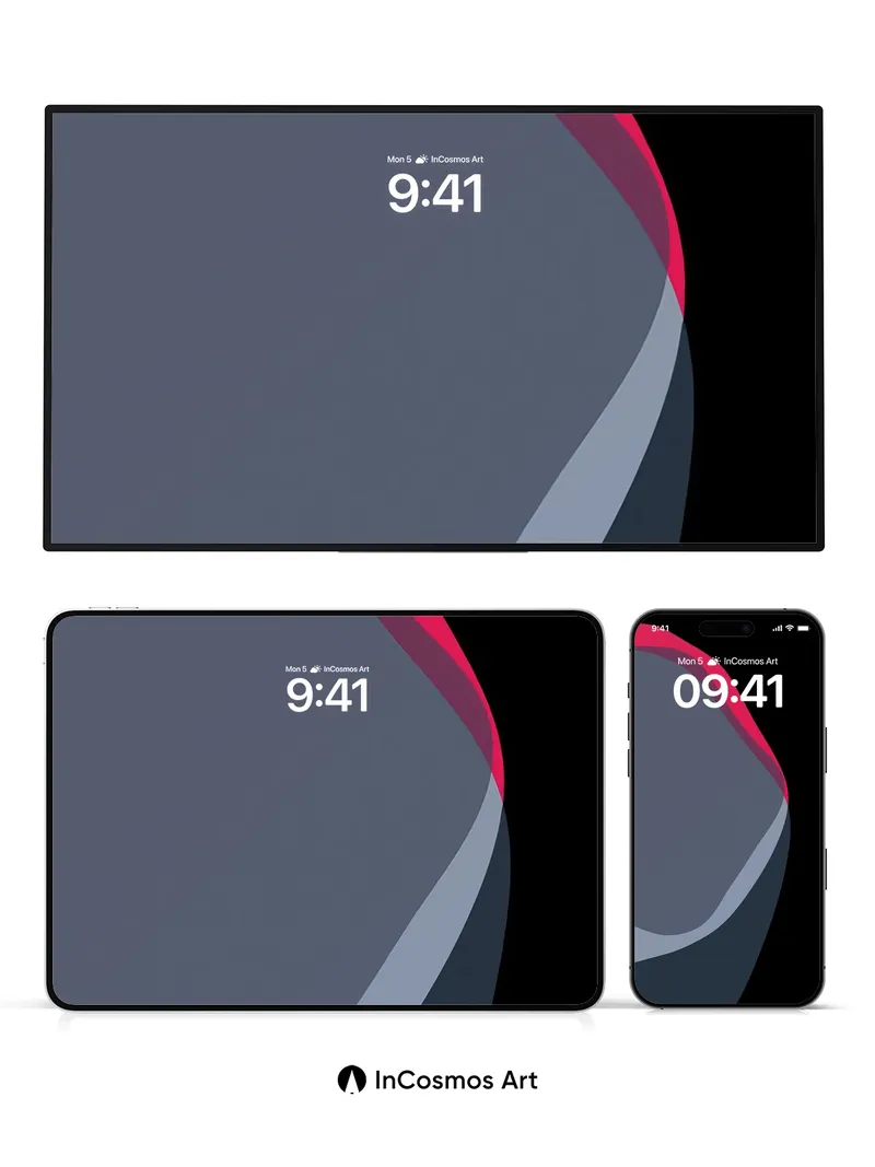 Silent Contour Wallpaper with Crimson Edge