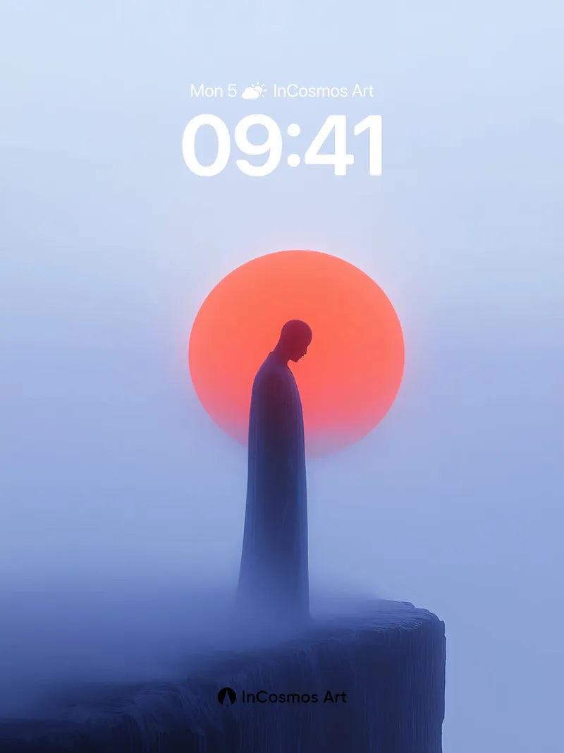 Serenity Solitude Wallpaper with Crimson Orb