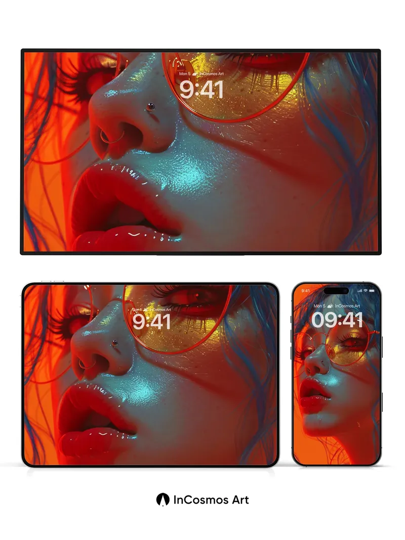 Neon Pulse Wallpaper with Liquid Light