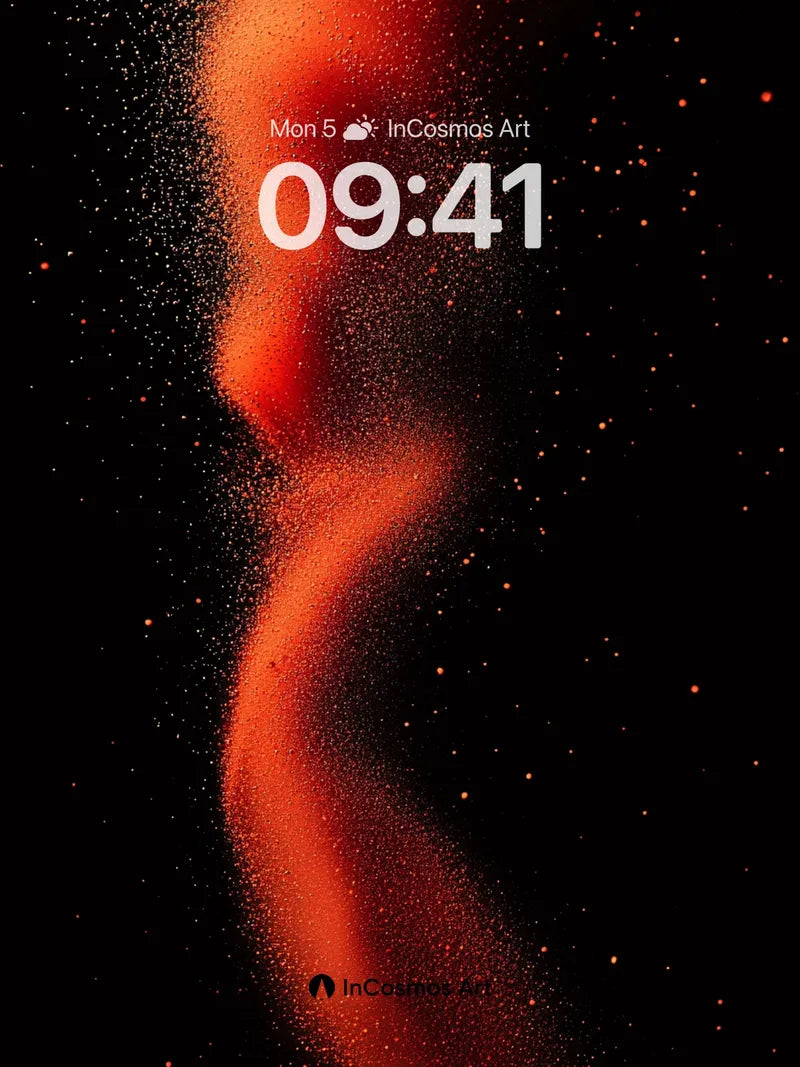 Crimson Nebula Wallpaper with Floating Particles