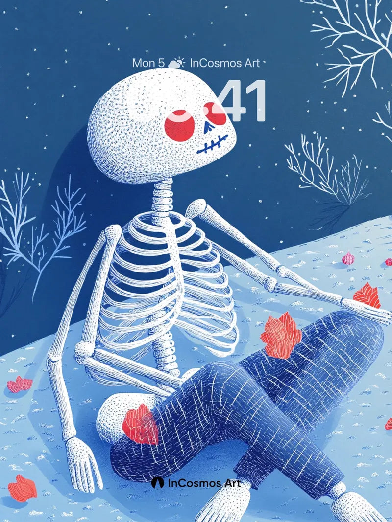 Frozen Whimsy Wallpaper with Stitched Eyes