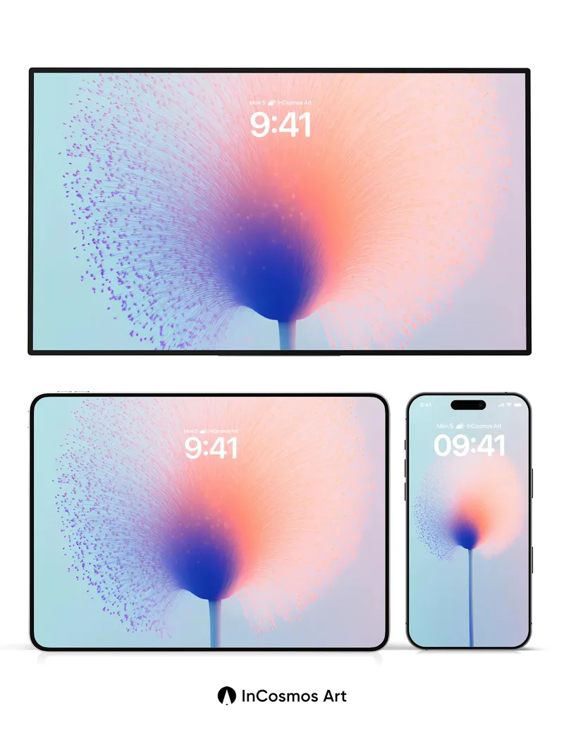 Ethereal Bloom Wallpaper with Floating Particles