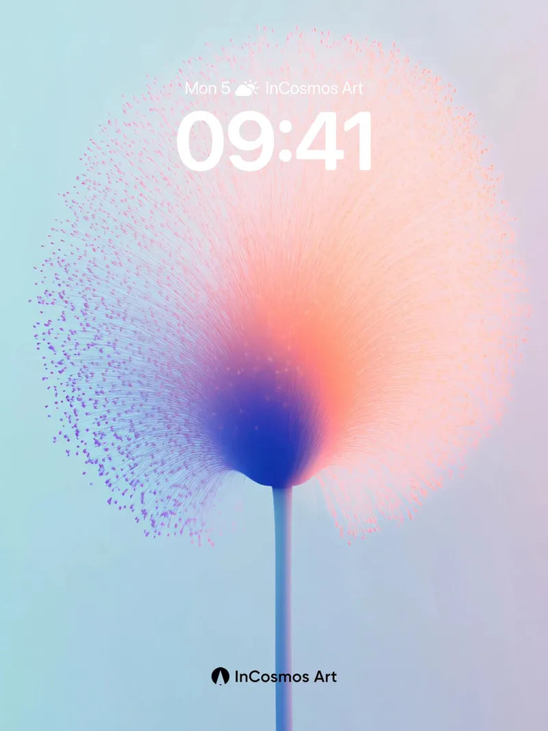 Ethereal Bloom Wallpaper with Floating Particles