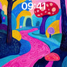 Whimsical Forest Wallpaper with Mushroom Pathways wallpaper for iPhone, iPad & Mac