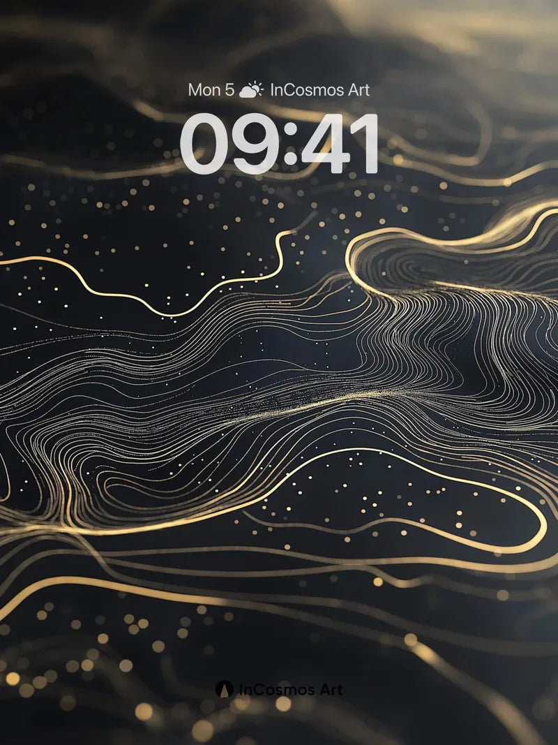 Luminous Topography Wallpaper with Starlit Veins