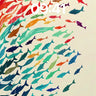 Rainbow Current Wallpaper with Swirling Fish wallpaper for iPhone, iPad & Mac