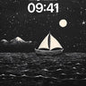 Moonlit Sail Wallpaper with Star-Strewn Silence wallpaper for iPhone, iPad & Mac