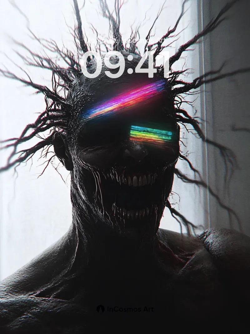 Neon Nightmare Wallpaper with Electric Roots