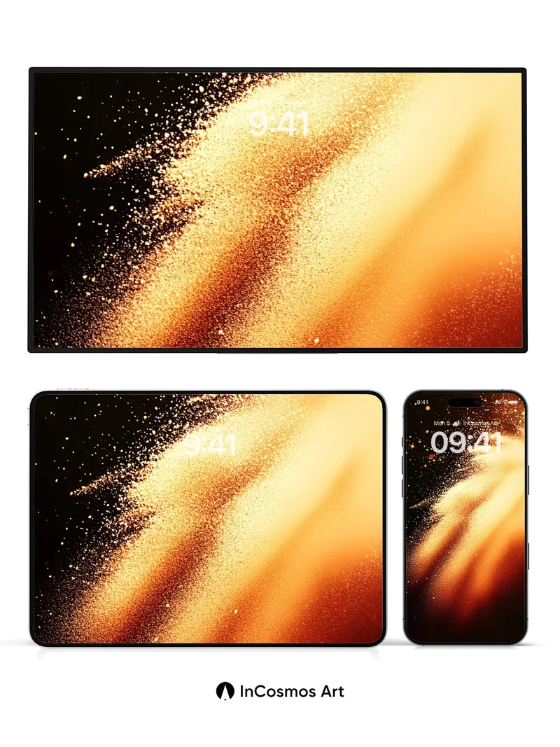 Golden Storm Wallpaper with Celestial Dust