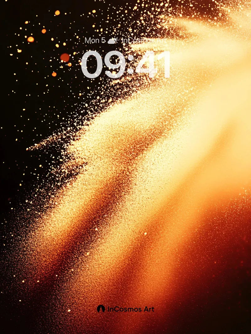 Golden Storm Wallpaper with Celestial Dust