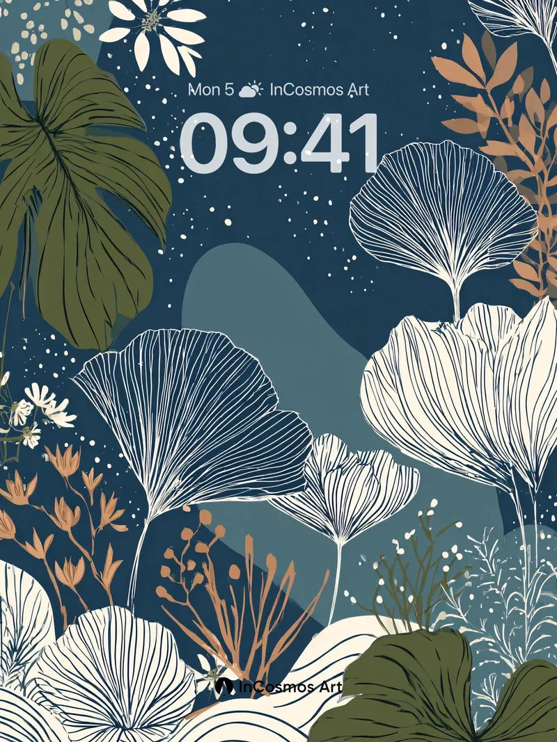 Nocturnal Garden Wallpaper with Starlit Veins wallpaper for iPhone, iPad & Mac