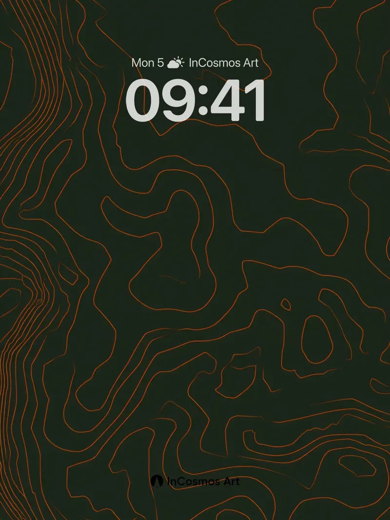 Topographic Echo Wallpaper with Copper Veins