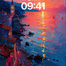 Crimson Horizon Wallpaper with Sunlit Reflections wallpaper for iPhone, iPad & Mac