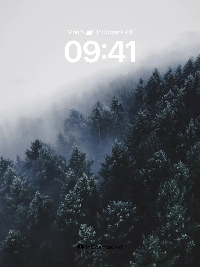 Misty Canopy Wallpaper with Whispering Pines